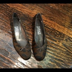 Animal Print Ferragamo flats size 8 1/2- Like New